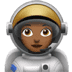 👩🏾‍🚀 woman astronaut: medium-dark skin tone display on Apple